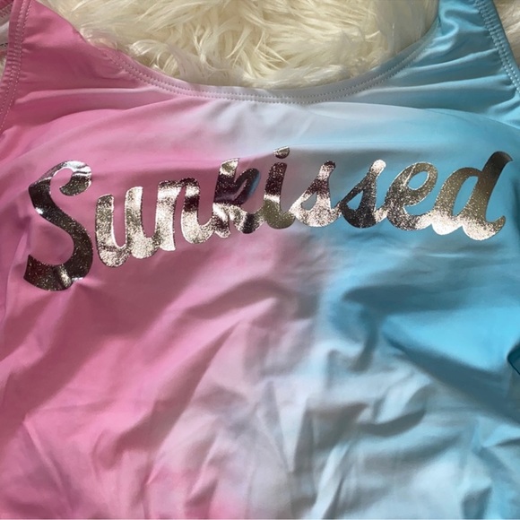 New! FUNNY GIRL Tie Dye Letter Graphic One-piece - Picture 5 of 9